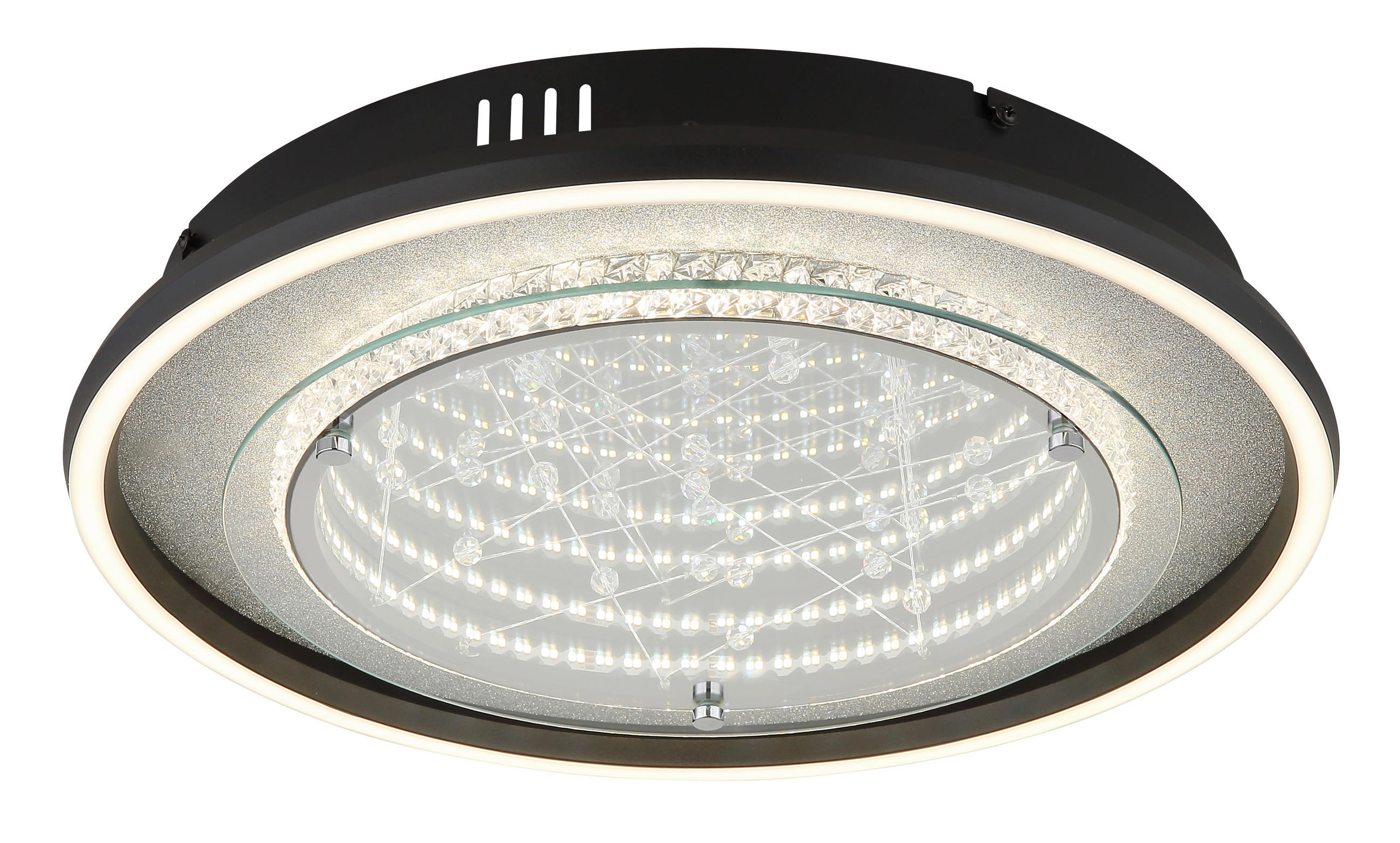 LED-DECKENLEUCHTE 40/6,8 cm   - Klar/Silberfarben, Design, Glas/Kunststoff (40/6,8cm) - Globo