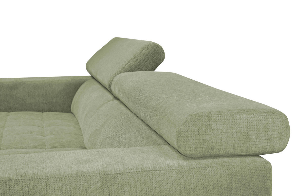 ECKSOFA in Webstoff Olivgrün  182/279 cm  - Schwarz/Olivgrün, KONVENTIONELL, Textil/Metall (182/279cm) - Hom`in