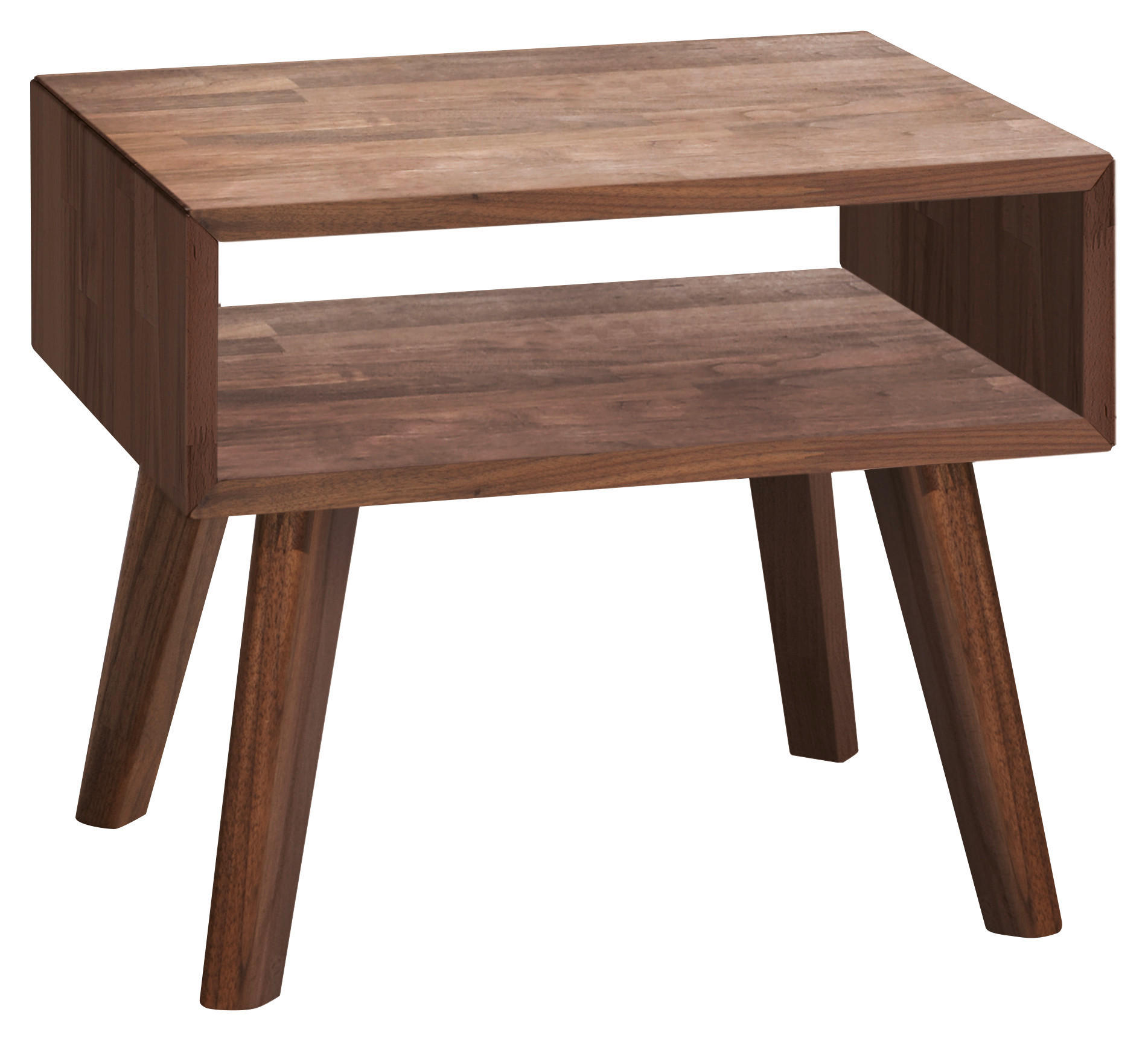 NACHTSCHRANK 50/42/41 cm Nussbaum massiv  - Nussbaumfarben, Design, Holz (50/42/41cm) - Hasena