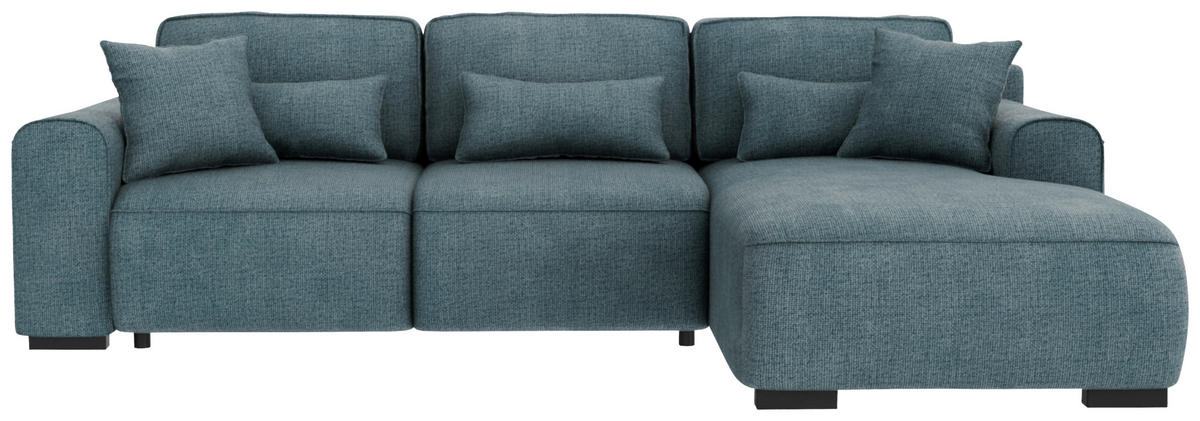 ECKSOFA Blau Chenille  - Blau/Grau, KONVENTIONELL, Kunststoff/Textil (293/205cm) - Carryhome