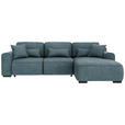 ECKSOFA Blau Chenille  - Blau/Grau, KONVENTIONELL, Kunststoff/Textil (293/205cm) - Carryhome
