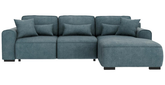 ECKSOFA Blau Chenille  - Blau/Grau, KONVENTIONELL, Kunststoff/Textil (293/205cm) - Carryhome