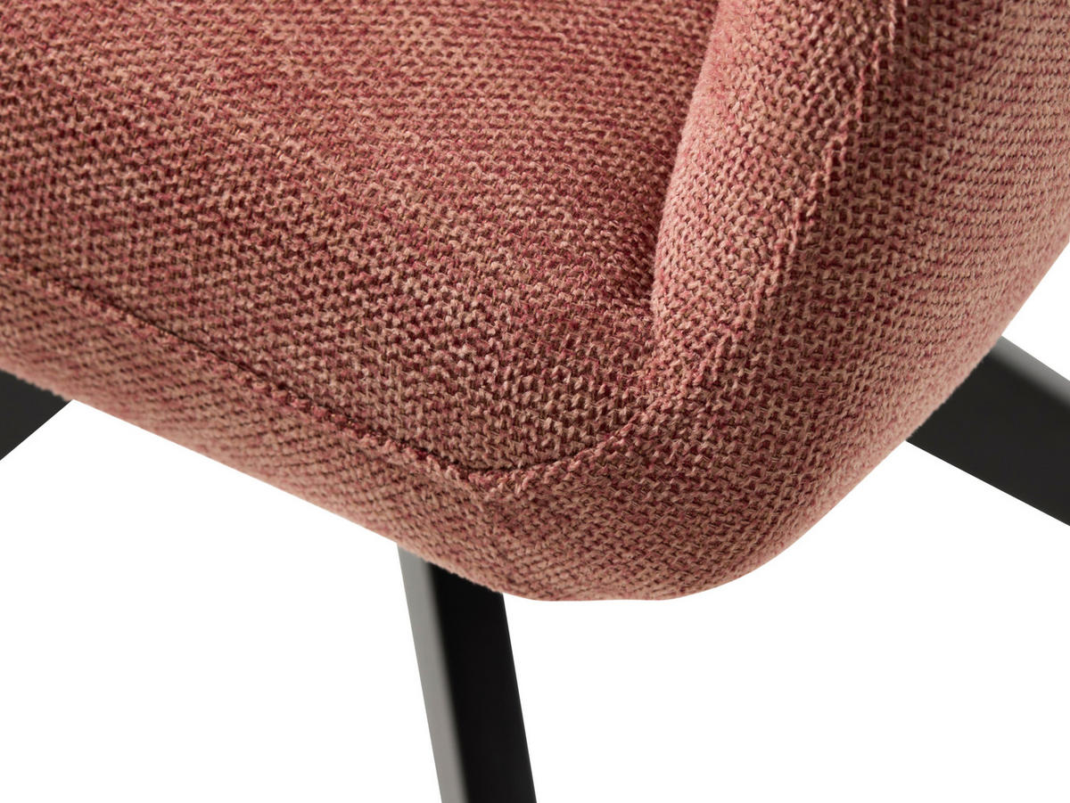 ARMLEHNSTUHL  in  - Rot/Schwarz, Basics, Textil/Metall (57,5/88/62cm) - Livetastic