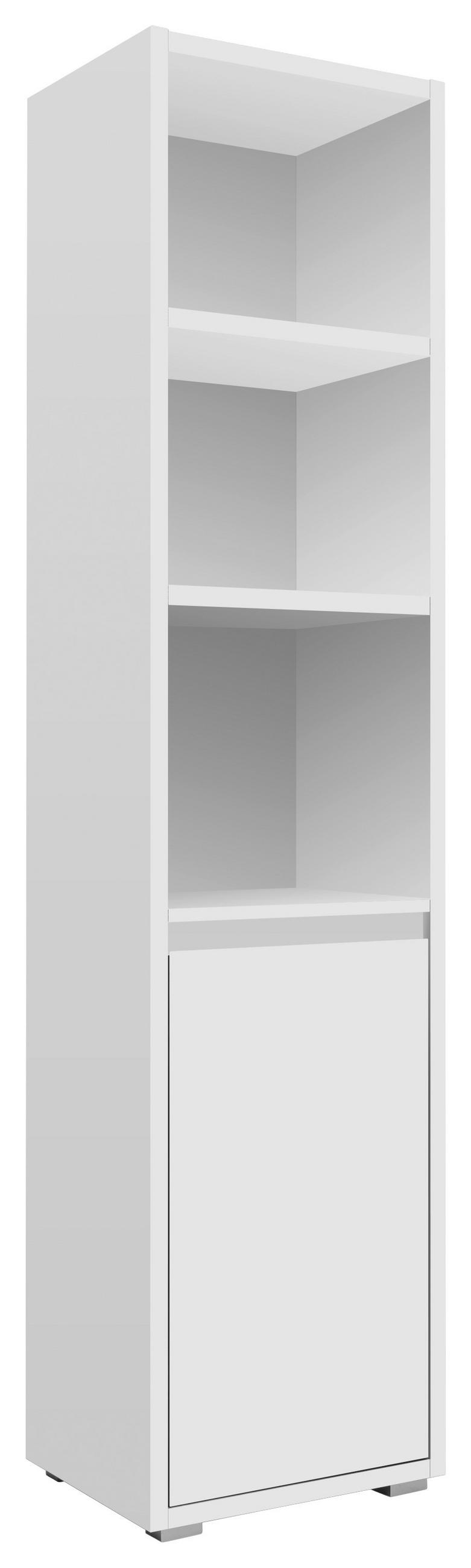 REGALELEMENT Weiß  - Silberfarben/Weiß, Basics, Holzwerkstoff/Kunststoff (45/191/37cm) - MID.YOU