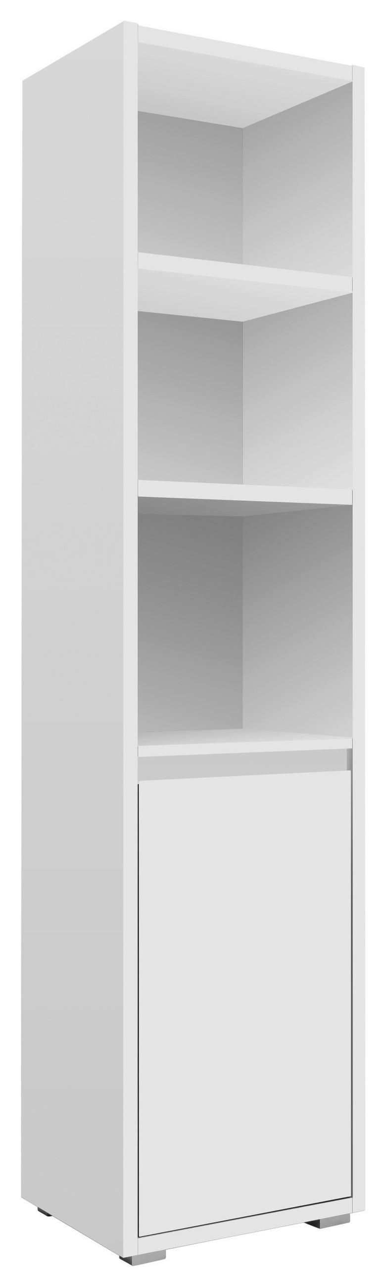 REGALNI ELEMENT 45/191/37 cm bela  - srebrne barve/bela, Basics, umetna masa/leseni material (45/191/37cm) - Livetastic