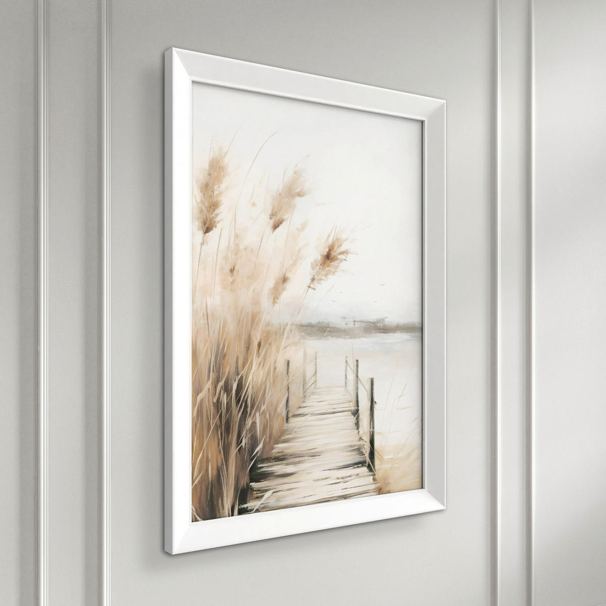 DRUCKGRAFIK Landschaft & Natur, Strand & Meer  - Beige/Weiß, Basics, Holz/Papier (75/56/3cm)