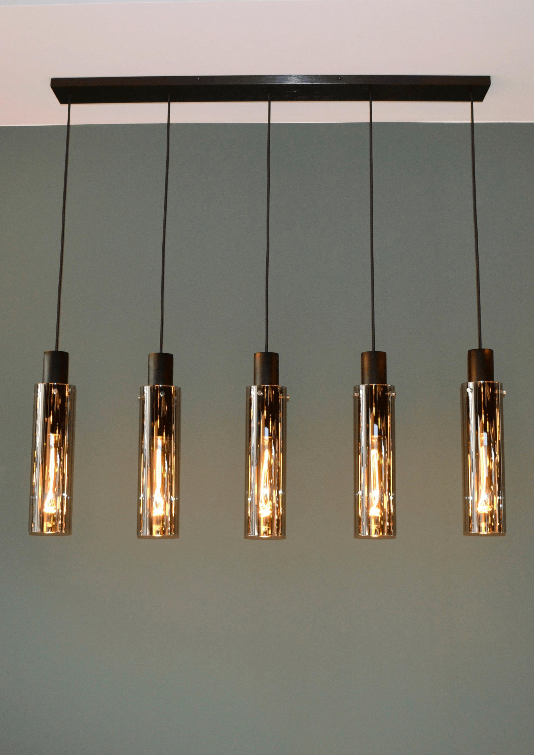 HÄNGELEUCHTE Orlando 112/10/172 cm   - Hellgrau, Design, Glas (112/10/172cm) - Lucide