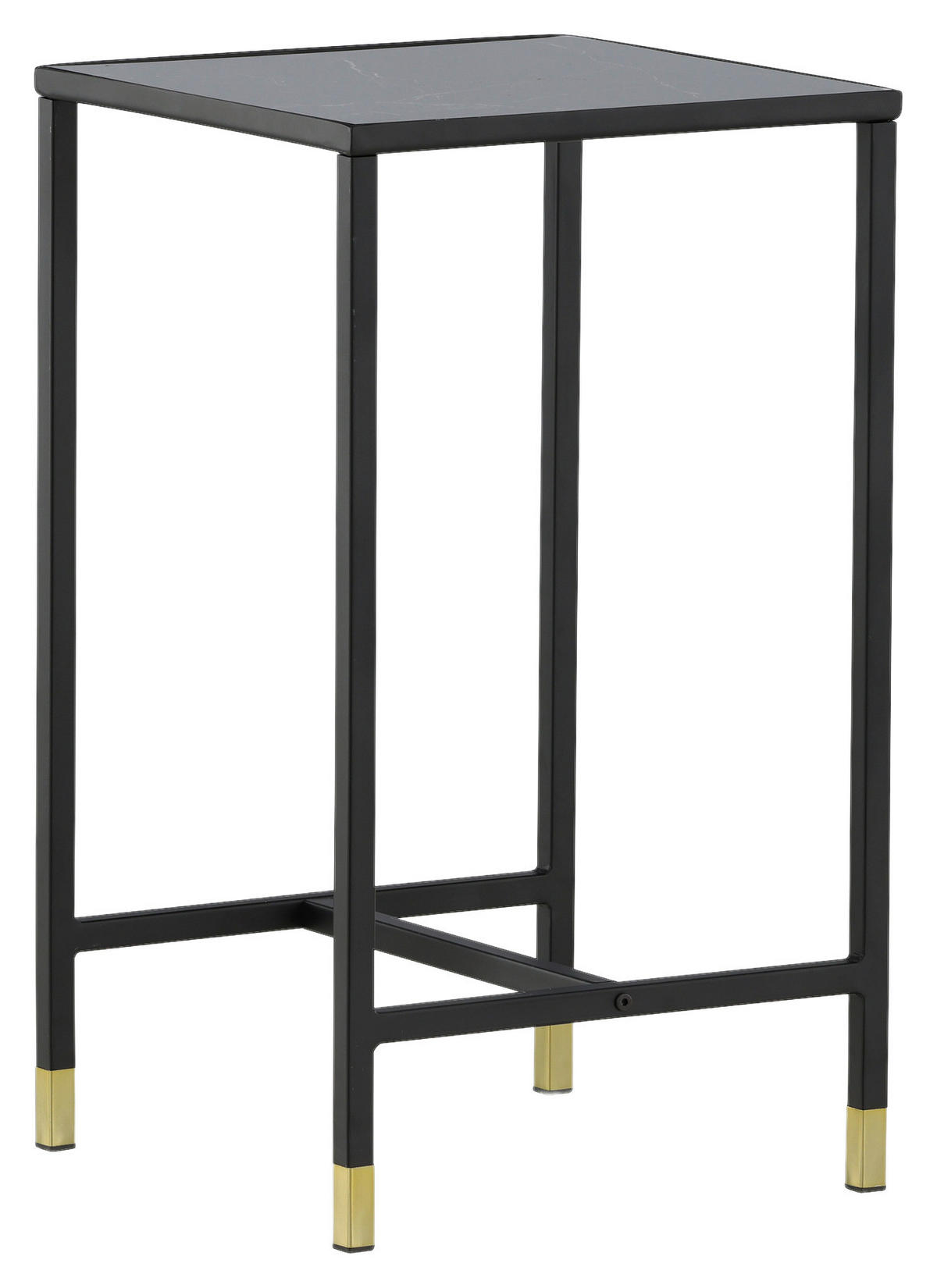 BEISTELLTISCH 40/40/70 cm Schwarz, Messingfarben quadratisch  - Messingfarben/Schwarz, Design, Glas/Metall (40/40/70cm) - Livetastic