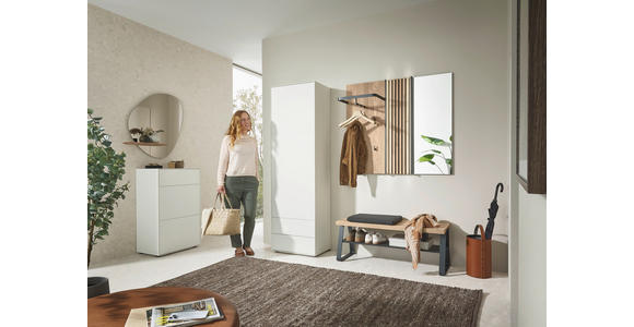 GARDEROBENBANK  in 109/43/42 cm  - Eichefarben/Anthrazit, Design, Holz/Metall (109/43/42cm) - Johann Jakob