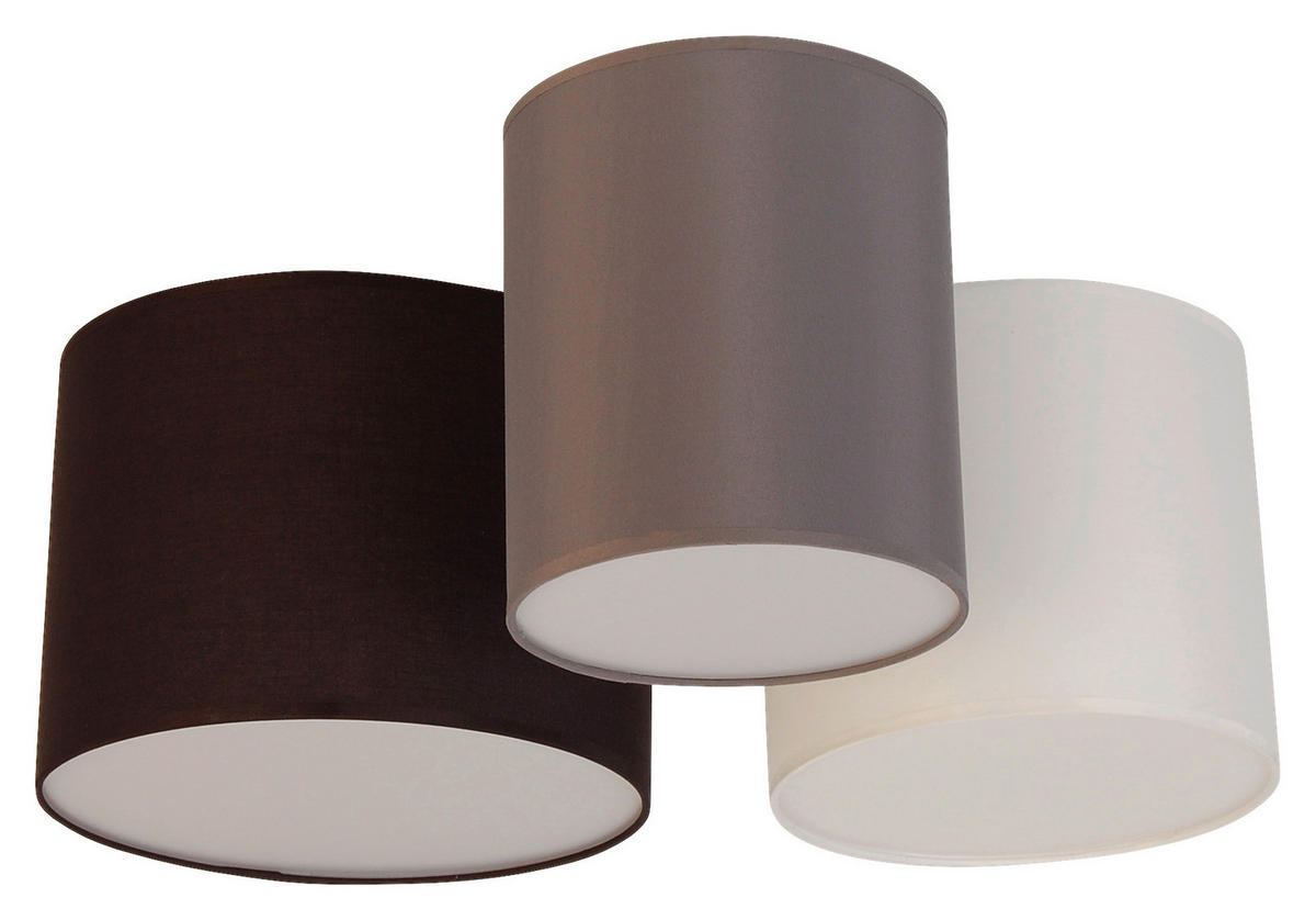 DECKENLEUCHTE 61/25,5 cm   - Braun/Weiß, Trend, Kunststoff/Textil (61/25,5cm) - Novel