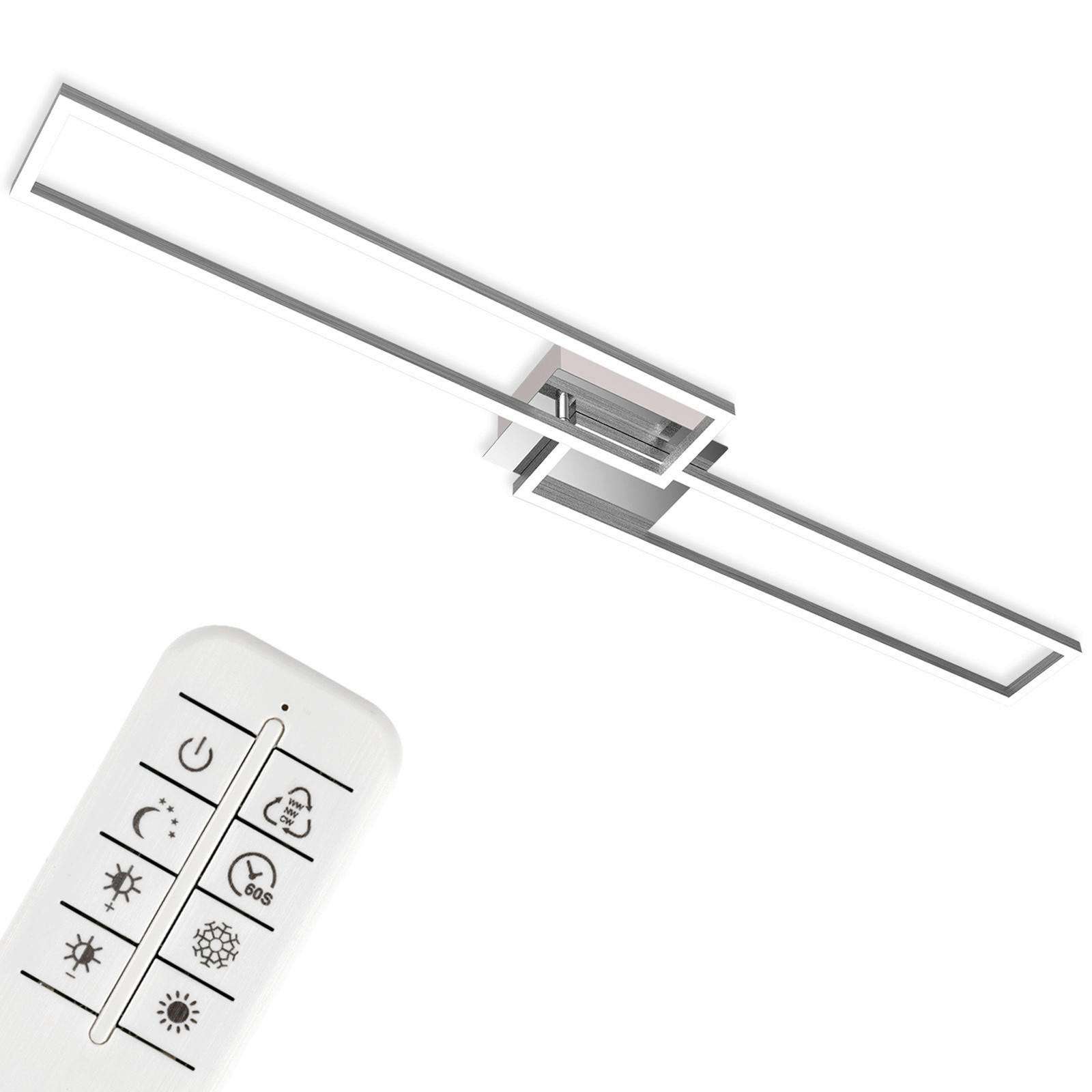 LED-DECKENLEUCHTE 110/25/8 cm  - Silberfarben, Design, Kunststoff/Metall (110/25/8cm)