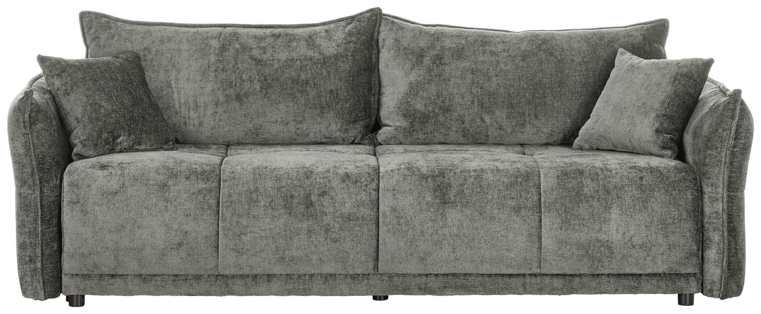 BOXSPRINGSOFA  mit Stoffauswahl, Liegefunktion, Schlafen auf Sitzhöhe, Rücken echt Chenille Greige  - Greige/Schwarz, MODERN, Kunststoff/Textil (235/95/108cm) - Hom`in