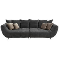 BIGSOFA Webstoff Schwarz  - Edelstahlfarben/Schwarz, Design, Textil/Metall (300/79/133cm) - Hom`in