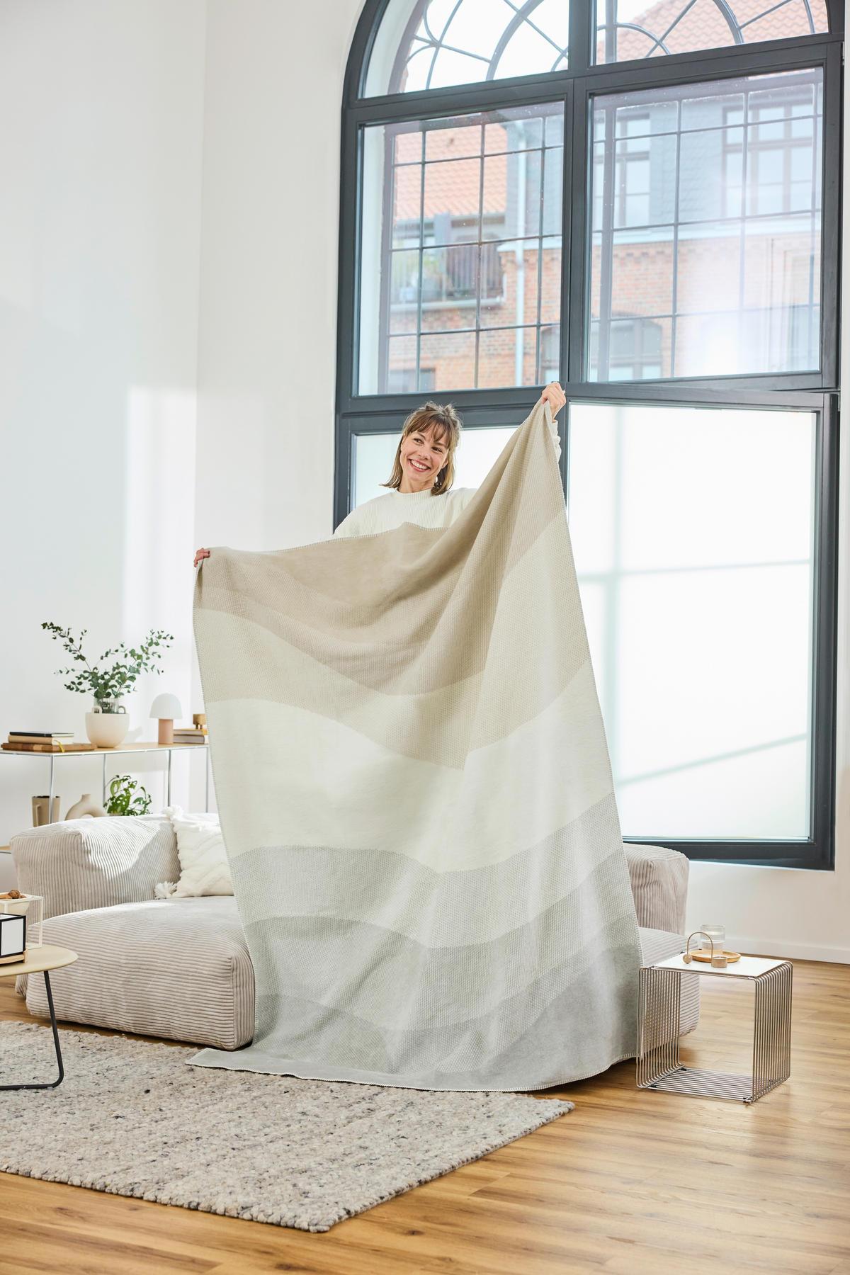 WOHNDECKE 150/200 cm  - Greige, KONVENTIONELL, Textil (150/200cm) - Novel