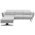 ECKSOFA  in Flachgewebe Creme  176-217/279-327 cm  - Creme/Schwarz, Design, Textil/Metall (176-217/279-327cm) - Dieter Knoll