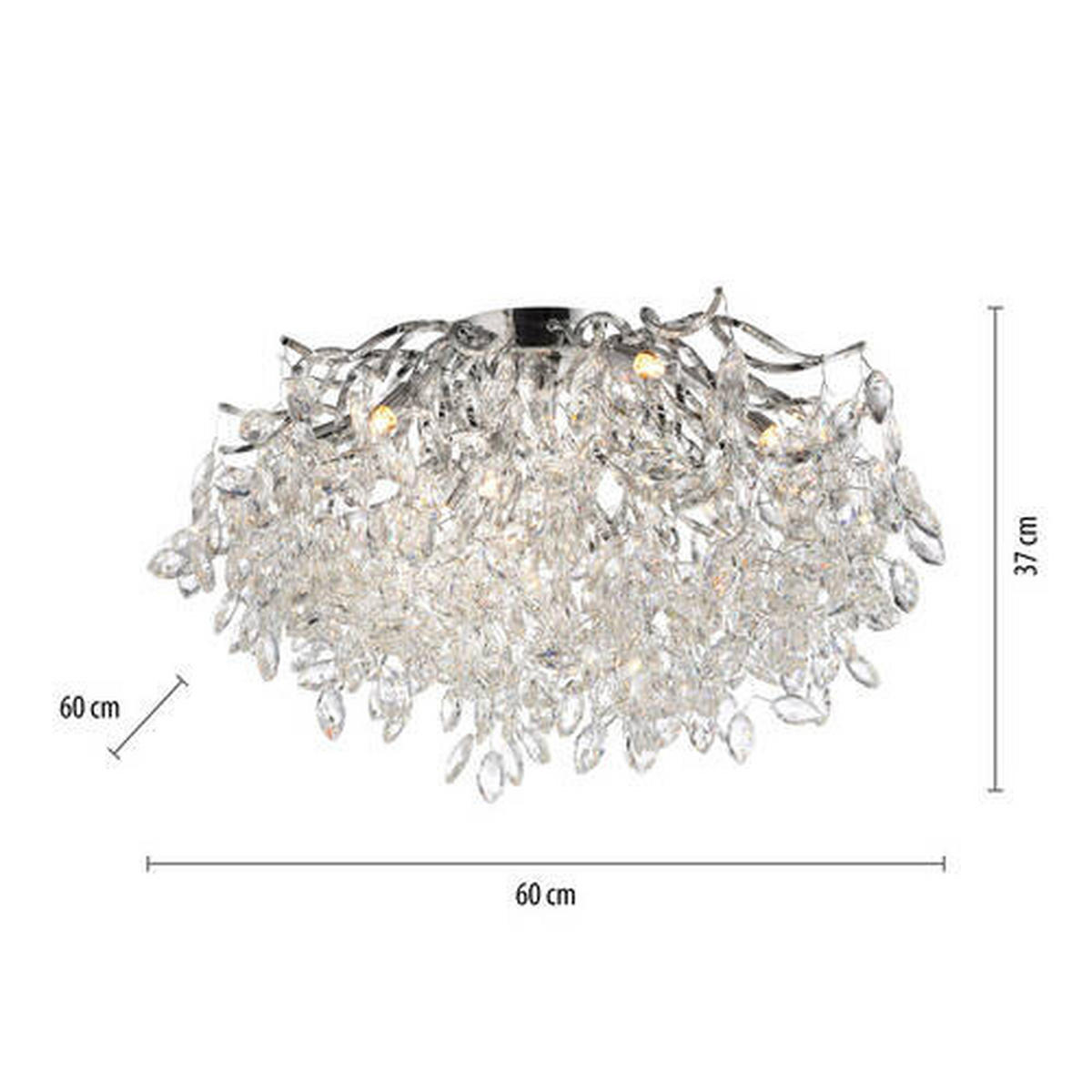 SVJETILJKA STROPNA Ricicle  - boje kroma, Design, metal/plastika (60/60/37cm)
