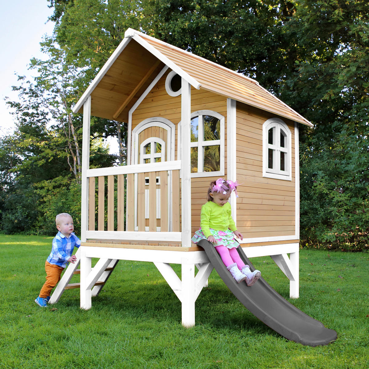 SPIELHAUS 287/231/191 cm  - Rot/Braun, KONVENTIONELL, Holz (287/231/191cm) - Ambia Garden