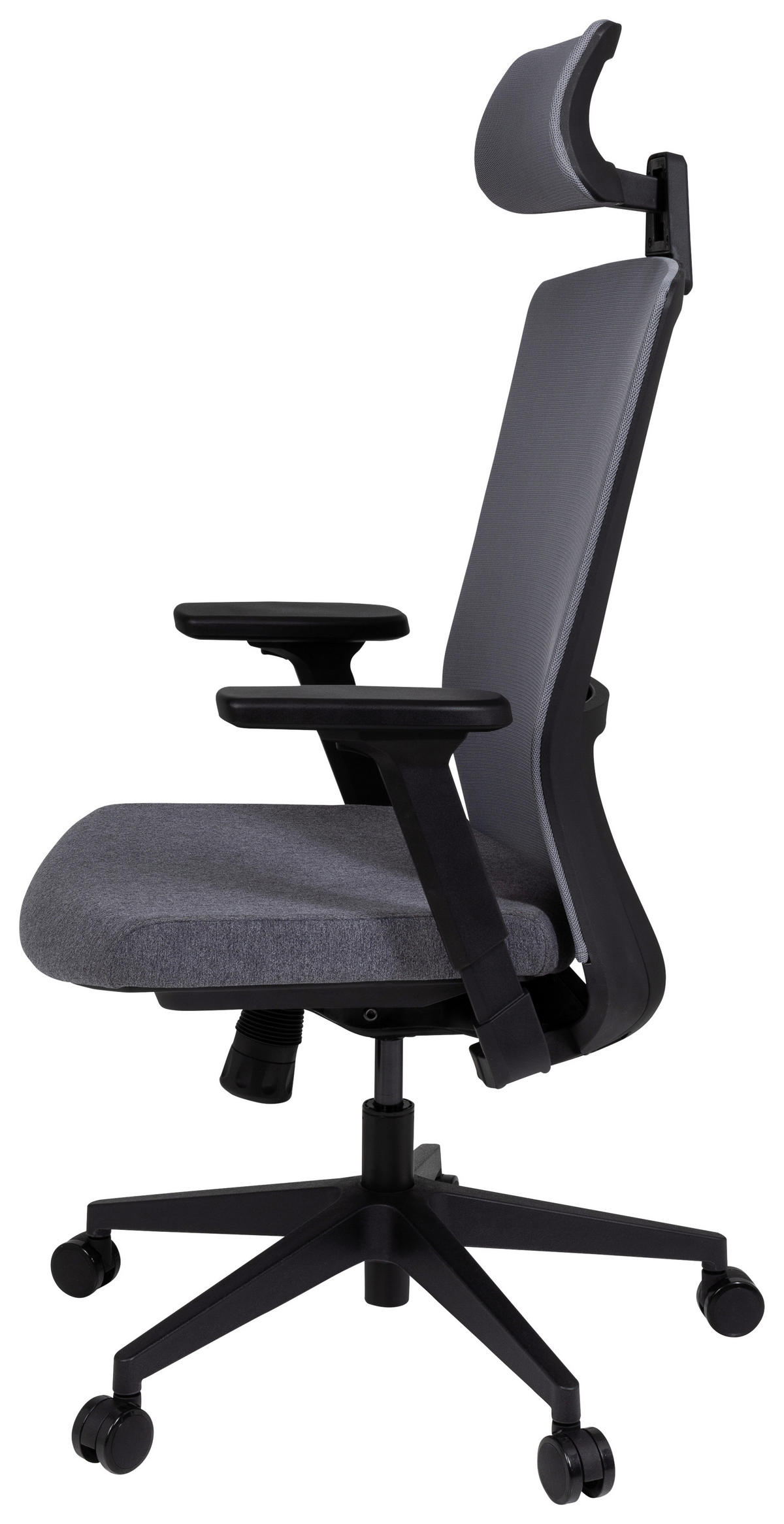 OTOČNÁ ŽIDLE, síťovina, plochá tkanina, šedá, černá - šedá/černá, Moderní, textil/plast (66/117/62cm) - MID.YOU
