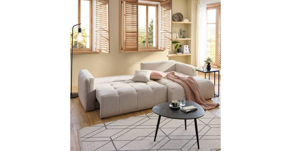 ECKSOFA in Chenille Hellgrau  - Hellgrau/Schwarz, MODERN, Kunststoff/Textil (276/172cm) - Hom`in