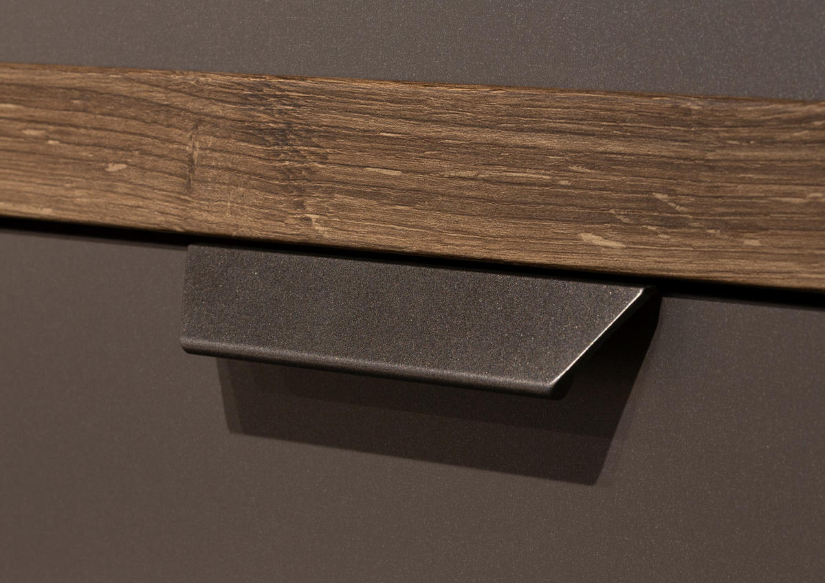 KOMMODE  in 96/87/41 cm  - Eiche dunkel/Dunkelgrau, MODERN, Holzwerkstoff/Metall (96/87/41cm) - Rauch Möbel