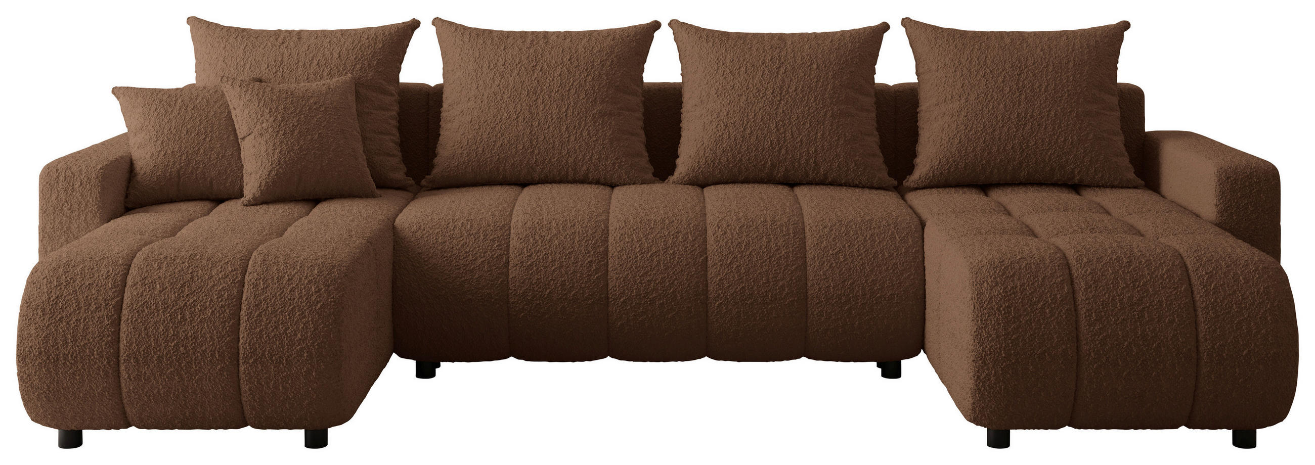 WOHNLANDSCHAFT Rostfarben Bouclé  - Rostfarben/Schwarz, MODERN, Kunststoff/Textil (150/312/150cm) - Carryhome