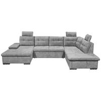 WOHNLANDSCHAFT RONDA Grau Webstoff  - Schwarz/Grau, Basics, Kunststoff/Textil (170/324/218cm) - Livetastic