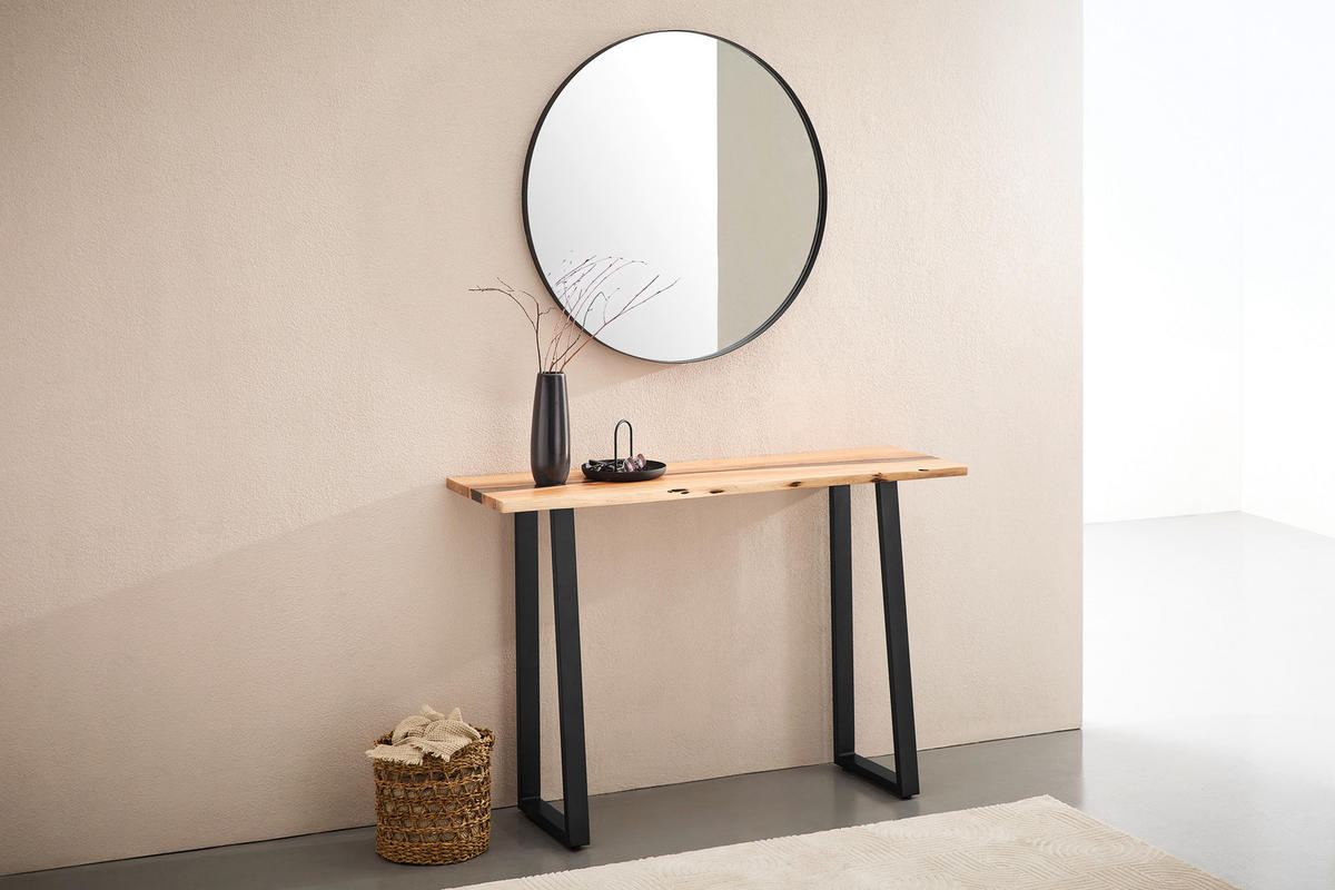 KONSOLENTISCH Holz, Metall, Kunststoff 120/37/78 cm   - Schwarz/Akaziefarben, Lifestyle, Holz/Kunststoff (120/37/78cm) - Landscape