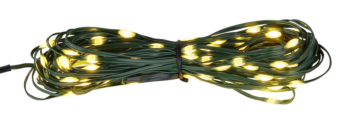 LICHTERKETTE - Dunkelgrün/Schwarz, Basics, Kunststoff (1290cm) - Globo