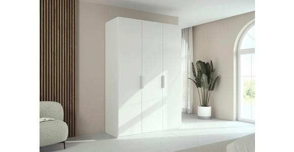 DREHTÜRENSCHRANK 151/235/61 cm,  in Weiß, 3-türig  - Weiß, Basics, Holzwerkstoff/Metall (151/235/61cm) - Novel