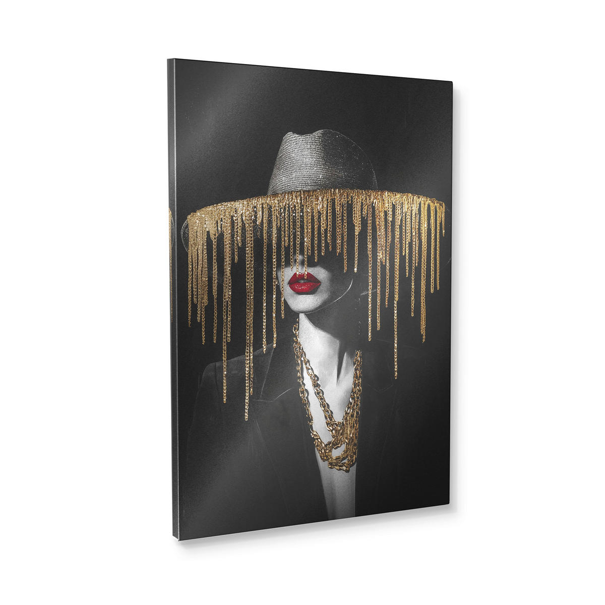 LEINWANDBILD Frauen 70/100 cm  - Goldfarben/Schwarz, Basics, Holz/Textil (70/100cm)