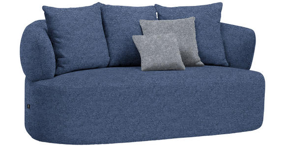 2-SITZER-SOFA in Flachgewebe Dunkelblau  - Dunkelgrau/Schwarz, MODERN, Kunststoff/Textil (177/86/105cm) - Hom`in