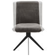 STUHL Lederlook Schwarz, Dunkelgrau - Dunkelgrau/Schwarz, Design, Textil/Metall (46,5/87/64cm) - Voleo