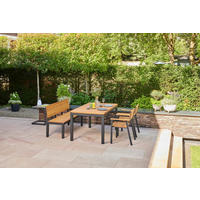 GARTENBANK 146/84/57,5 cm  in Naturfarben  - Anthrazit/Robinienfarben, KONVENTIONELL, Holz/Metall (146/84/57,5cm) - Siena Garden