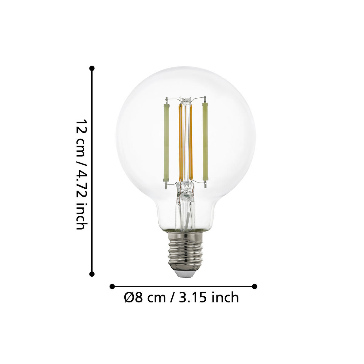 LED-LEUCHTMITTEL   E27 8 W  - Klar, Basics, Glas (8/12cm) - Eglo