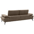 3-SITZER-SOFA Echtleder Graubraun  - Graubraun/Schwarz, Design, Leder/Metall (238/86/94cm) - Dieter Knoll