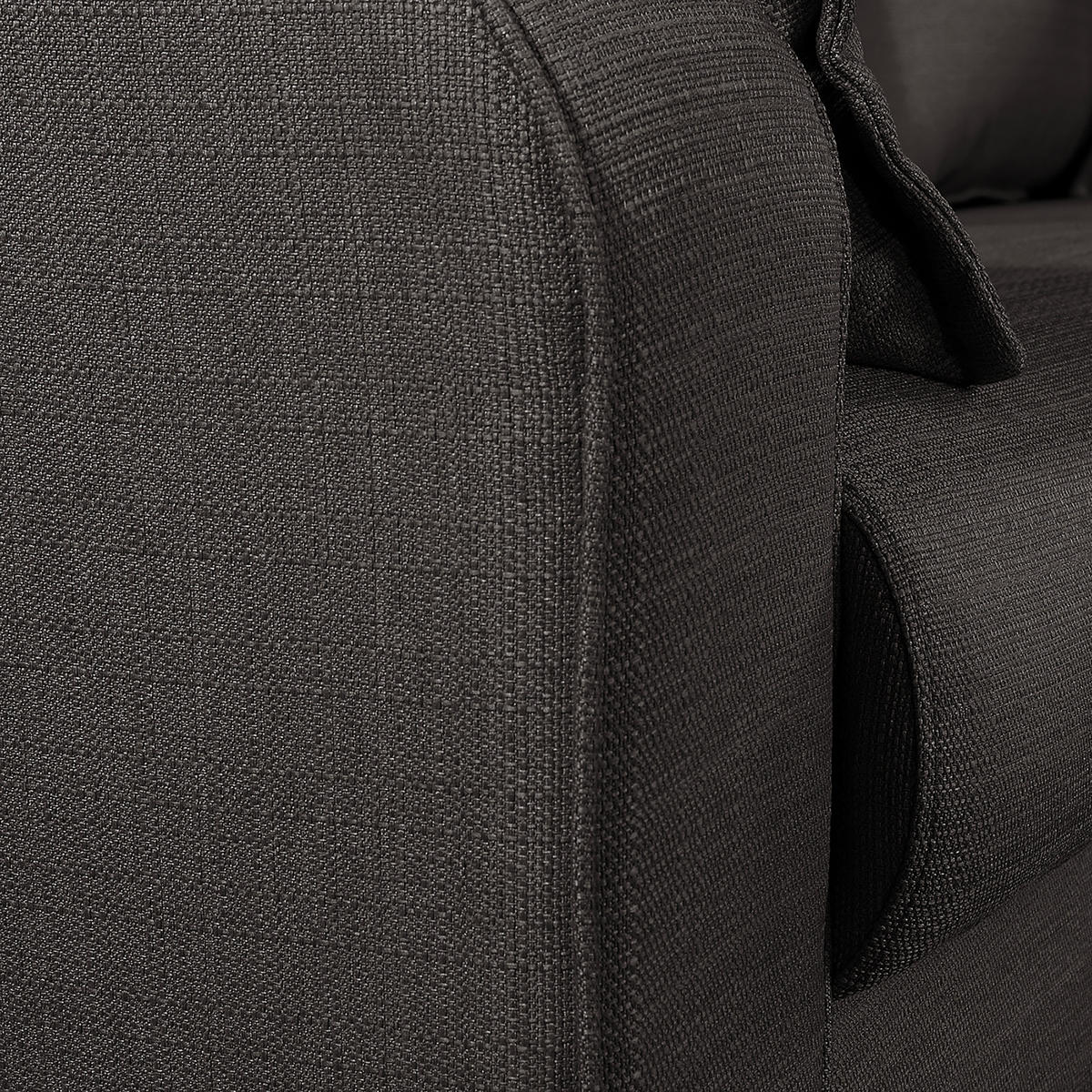 ECKSOFA Beata Dunkelgrau Mikrofaser  - Wengefarben/Dunkelgrau, Design, Holz/Textil (230/150cm) - Livetastic