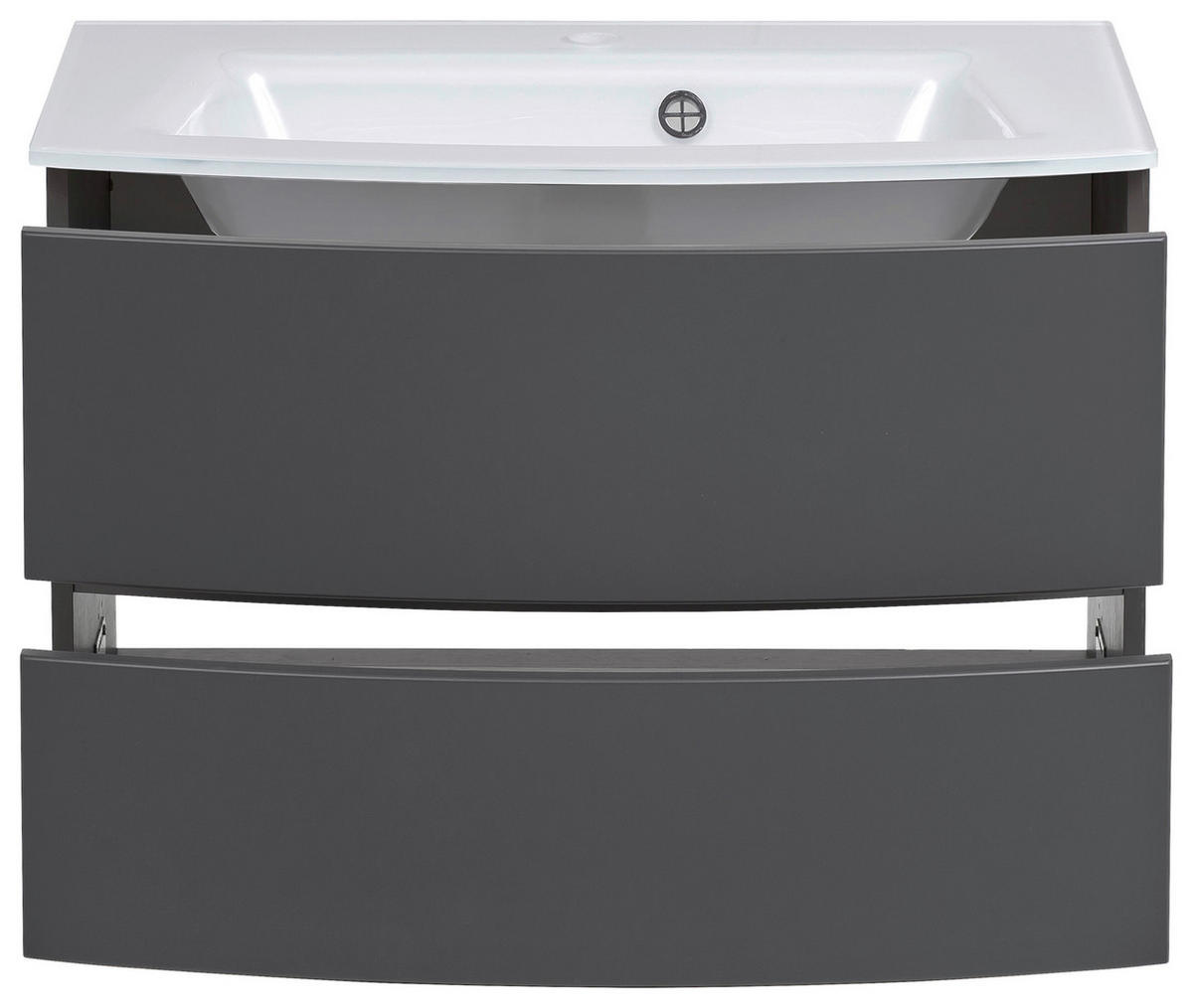 TVÄTTSTÄLL MED KOMMOD 80 cm  - vit/grafitfärgad, Klassisk, trämaterial/glas (80cm) - Held