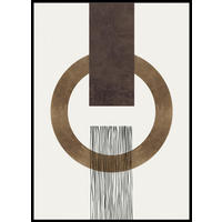 KUNSTDRUCK Abstraktes  - Goldfarben/Schwarz, Trend, Holzwerkstoff/Textil (51,5/71,5cm) - Monee