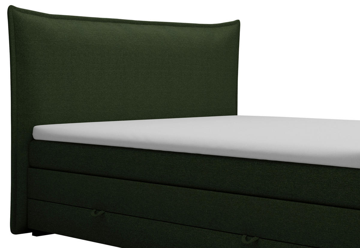 BOXSPRINGBETT 180/200 cm  in Grün  - Schwarz/Grün, MODERN, Textil (180/200cm) - MID.YOU