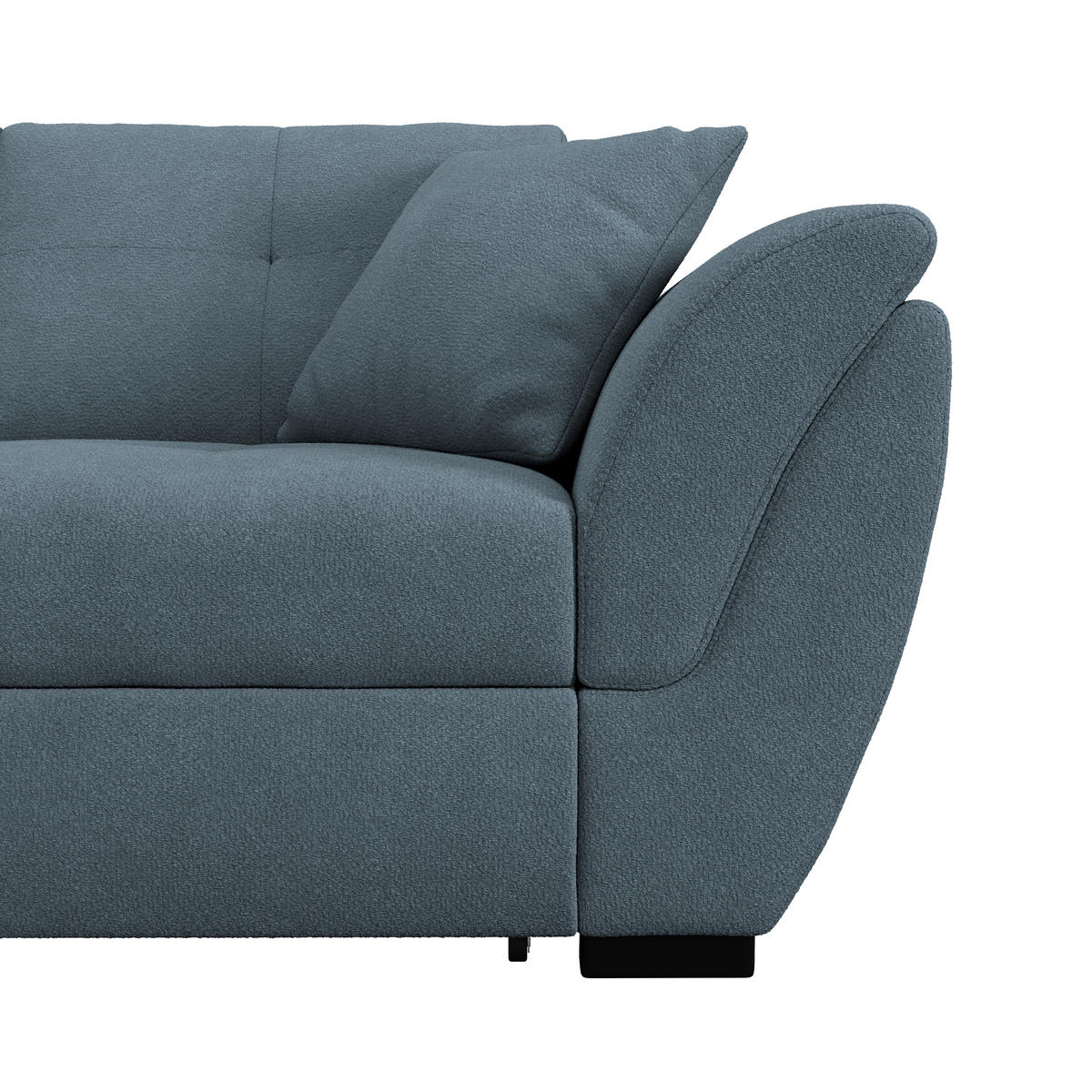 ECKSOFA Blau Zierkissen, Bettkasten, Schlaffunktion, Rücken echt  - Blau/Schwarz, KONVENTIONELL, Kunststoff/Textil (187/278cm) - MID.YOU