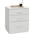 NACHTSCHRANK 50/60/40 cm  - Weiß Hochglanz/Alufarben, Design, Holzwerkstoff/Kunststoff (50/60/40cm) - Carryhome