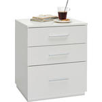 NACHTSCHRANK 50/60/40 cm  - Weiß Hochglanz/Alufarben, Design, Holzwerkstoff/Kunststoff (50/60/40cm) - Carryhome