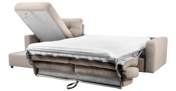 ECKSOFA Hellbraun Webstoff  - Hellbraun/Schwarz, KONVENTIONELL, Kunststoff/Textil (160/270cm) - Carryhome