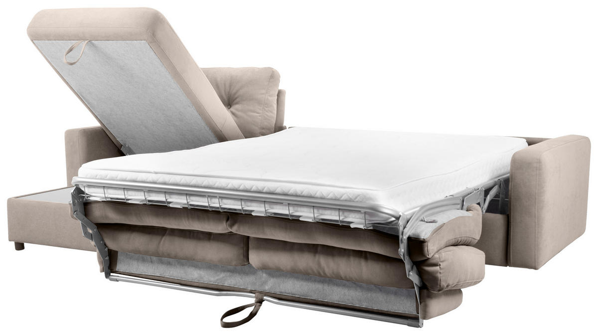 ECKSOFA Hellbraun Webstoff  - Hellbraun/Schwarz, KONVENTIONELL, Kunststoff/Textil (160/270cm) - Carryhome