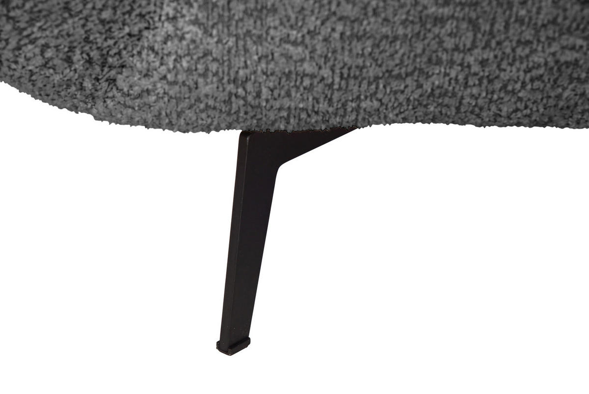 ECKSOFA 318/217 cm  in Bouclé Schwarz Zierkissen, Rückenkissen, Rücken echt  318/217 cm  - Schwarz, MODERN, Textil/Metall (318/217cm) - Carryhome