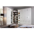 ECKSCHRANK 117/197/117 cm  - Weiß Hochglanz/Alufarben, Design, Holzwerkstoff/Kunststoff (117/197/117cm) - Carryhome