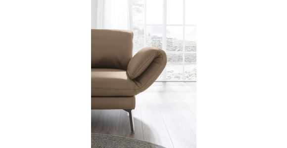 RÉCAMIERE in Echtleder Hellbraun - Chromfarben/Hellbraun, Design, Leder/Metall (209/85-109/95-16cm) - Dieter Knoll