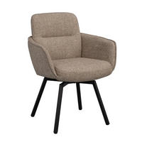 STOL MED ARMSTÖD  360° vridbar sits flatväv  - beige/brun, Klassisk, metall/textil (64/85/63cm) - Rowico