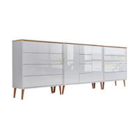 SIDEBOARD Mailand Set 12 + HF  in 263,5/86/33 cm  - Weiß Hochglanz/Eiche Artisan, MODERN, Holz/Holzwerkstoff (263,5/86/33cm) - MID.YOU