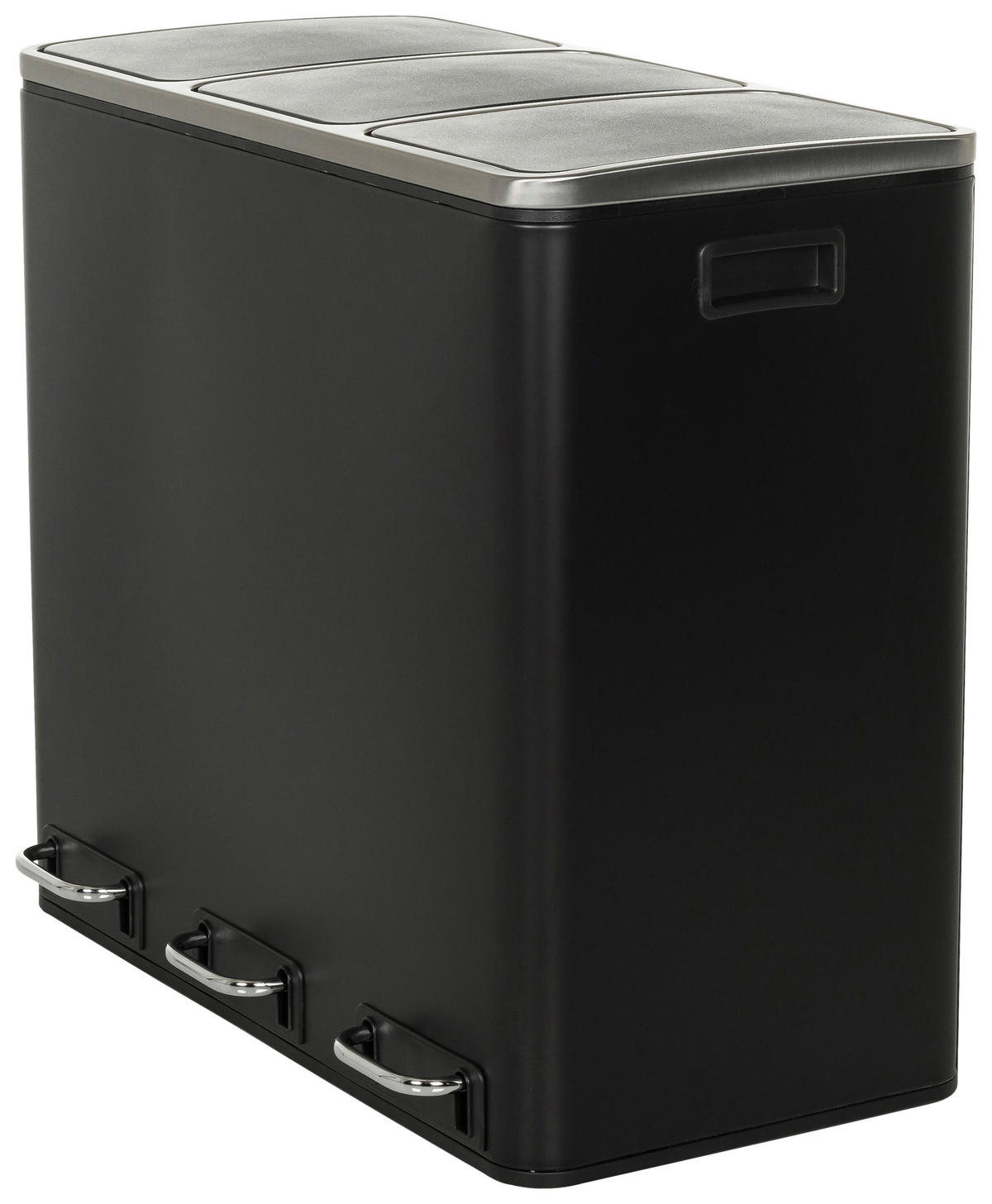 ABFALLSAMMLER 3 x 18  L  - Schwarz, MODERN, Kunststoff/Metall (61.0/56.0/31.5cm) - MID.YOU